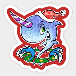 Christmas Narwal Sticker